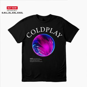 COLDPLAY Band EVERGLOW LYRICS Album Design Tee - Music Stars Series Tshirt - Mens And Womens Shirts Thick Cloth Cotton