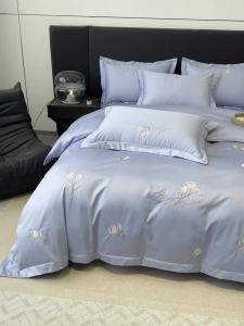 Yalu Xinjiang Long-staple Cotton Four-piece Set High-end Embroidery Pure Cotton Quilt Cover All Cotton casual Light Luxury Bedding LZD