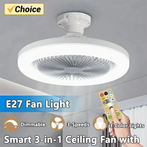 Kipas Angin Lampu LED 36W Remote Control / 2 In 1 Fan & Light dapat diredupkan lampu kipas langit-langit waktunya E27 lampu kipas langit-langit