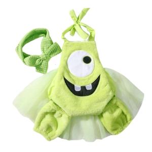 Baby Photo Shoot Clothes Girl Headband Monsters Pattern Romper Outfit Newborns Photography Props Costume Infant Supply