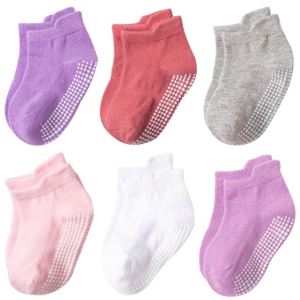 🇲🇾Ready Stock KL (6 Pairs) Set (0-5Years) Anti-Slip Cotton Baby Girls Boys Sock Elastic Socks Soft Newborn Infant Kids Striped Bayi Kanak-kanak Stocking