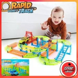 Rapid Variety Track Toys Vehicle Multi-track Rail Car Mainan Kereta Landasan