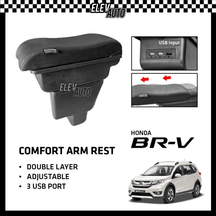 Honda BRV BRV Premium Leather Arm Rest ArmRest Double Layer Adjustable