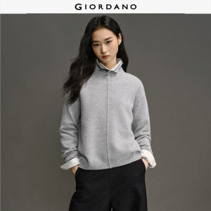 Giordano Women 100% Wool high neck pintuck sweater Free Shipping 12355605