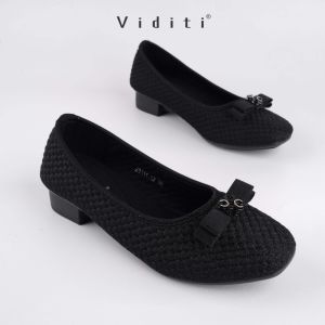 Viditi Rica 2 cm | Shoes | Sepatu Import Wanita | Kerja | Kuliah | Block Heels | Tapak Tahu | Hitam