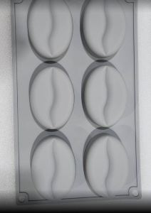 แม่พิมพ์ซิลิโคน เมล็ดกาแฟ 6 ช่อง 90g 5.5x8x3 cm 002509