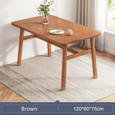 XUXU Meja Makan Iron Wood Dining Table Living Room Kitchen Wooden Dining Table Coffee Table Modern Style Iron Leg Table Kerusi Meja Belajar 餐桌 桌子