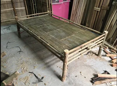 Giường tre sau sinh cho mẹ bỉm em bé nằm hơ than chắc chắn dễ lắp ráp 1m 1m2 1m4x1m8 (sẵn hàng)
