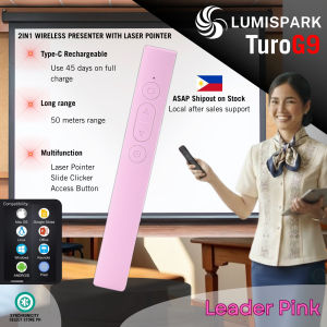 LUMISPARK TUROG9 - 2in1 Wireless Presenter with Laser Pointer - Presentation Clicker RF 2.4GHz USB PowerPoint Presentation Remote Control Pointer Slide Advancer (Black)