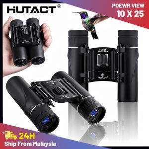 HUTACT Foldable Binoculars 10x25 Waterproof Binoculars Pocket Size with Fully Coated Lens for Adults Kids Travel Hiking Bird Watching