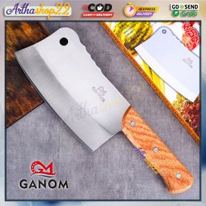 Pisau Daging Gagang Kayu B215 Chinese Chef Knife Pisau Golok daging dapur serbaguna stainless steel
