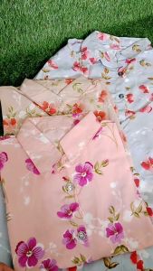 Pasar Grosir Panongan - Kemeja Cewek Wanita Bahan Monalisa Adem Motif Bunga