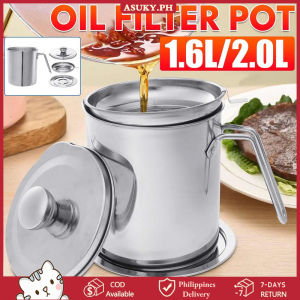 1.2L Stainless Steel Oil with Lid Container Oil Strainer Tray Healthy Kitchen Cooking Grease Filter Oil Fat
