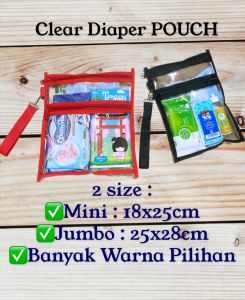FawnG Handamade - Clear Diaper POUCH / Travel POUCH / Tas POPOK Travel / Pouch Bayi