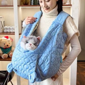 DGFDF Wear Resistant Pet Dog Backpack Waterproof Cross Strap Pet Chest Bag Portable Hand Free Pet Travel Bag Winter