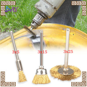Set 9 Pcs-Mata Bor Sikat/Sikat Kawat Mini/Kuningan Tuner Mangkok/Grinder Brass Steel/Rotary Wire Brush Set Perkakas