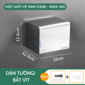 Khay hộp đựng giấy vệ sinh Waternymph lô giấy inox 304 dán tường/khoan lỗ