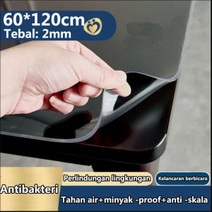 Taplak Meja PVC Transparan Tahan Air dan Tumpah Tebal 2mm - Warna Cinnamon