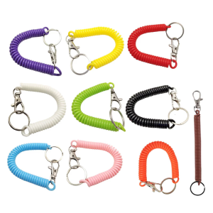 Plastic Coil Spring Keychain with Stretchable Designs Portable Coil Key Accessories for Easy Carrying and Key Safety