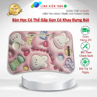 Bàn Học Có Thể Gấp Gọn Tiện Dụng Cho Học Sinh có khe cắm bút diện thoại
