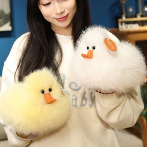 MLS Lông Đồ chơi nhồi bông hình vịt màu vàng Bộ sưu tập Thoải mái Gối nhồi bông mô phỏng hình con vịt Sáng Tạo 25cm Búp bê vịt vải lông Trang trí nhà cửa