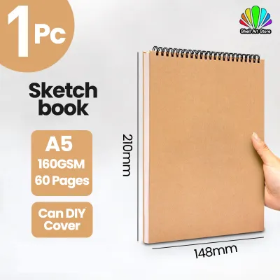 Buku Lukisan A4/A5 Sketchbook 160GSM 60Papers Thick Paper with Double Spring Sketch Book for Drawing Graffitis Fine Arts Student Drawing Pad 素描本