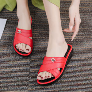 [Free Shipping] 2026 WomenS Wedge Sandals For Outdoor Wear Summer Thick-Soled Flip-Flops Versatile And Fashionable Mid-Heel Slides Trendy Style
