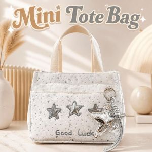 DIVATEN Lightweight Mini Tote Bag Multi Pocket Large Capacity Card Holder Purse Simple Portable Lunch Pack Commuting Shopping