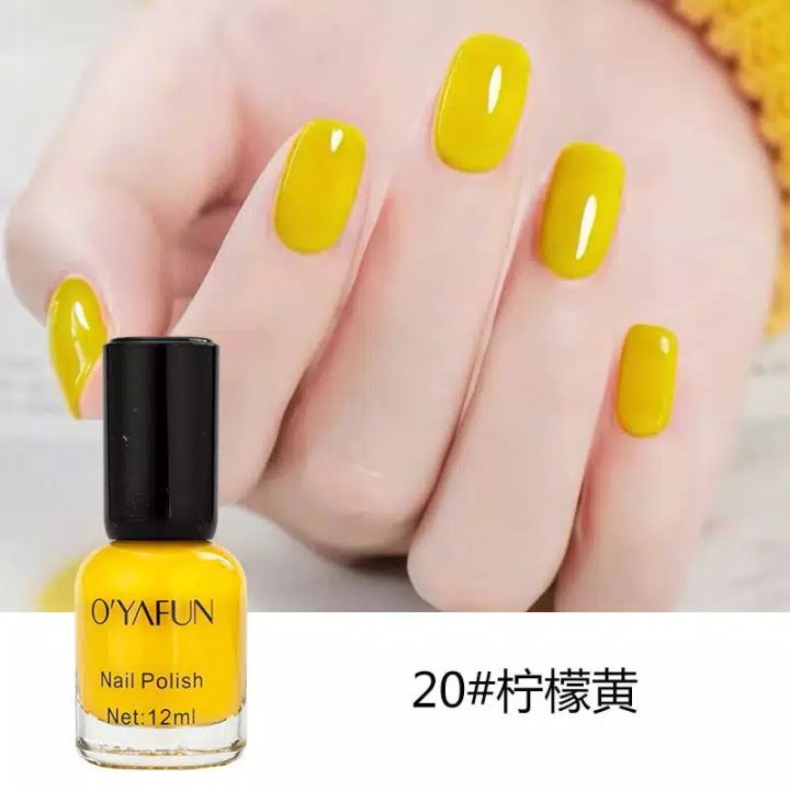 TERMURAH KUTEK 12ml NON PEEL OYAFUN NAIL POLISH NO 20 YELLOW