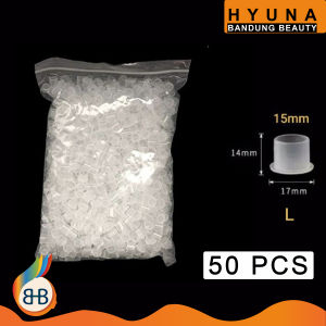 【HBB】 Ink Cup Tattoo L 50Pcs Wadah Tinta Tatto Ink Cup Tinta Tato Plastik Transparen Aksesoris Tatto Size Medium Tempat Pigmen Bening