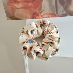 JH Ikat rambut elastis motif print bunga scrunchie hijab anti pusing kunciran rambut korea style