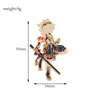 Game Genshin Impact Brooch Cute Cartoon Figure Venti Zhongli Badge Enamel Metal Brooch Jeans Jacket Lapel Pin Accessories Gifts