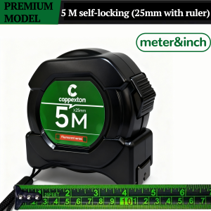 Toolshub 10M Steel Measuring Tape with Inches Scale Fluorescent Auto Lock for Industrial Construction