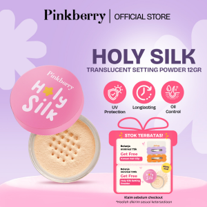 PINKBERRY Holy Silk 4K Blur Setting Powder Translucent 20gr - Bedak Tabur Lembut Oil Control Menyamarkan Pori