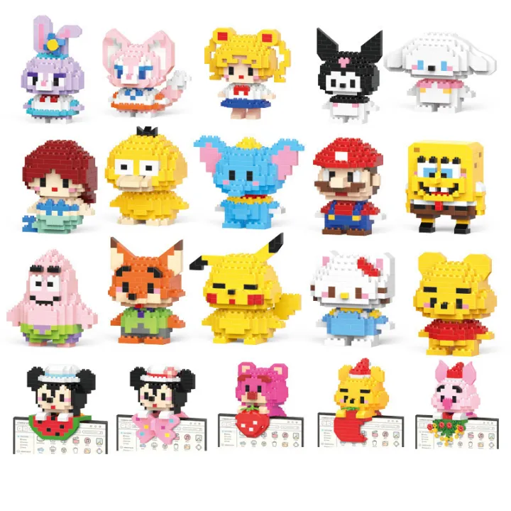 【60 Styles】Mini Building Block Toys Character Model Nano Block Cartoon ...