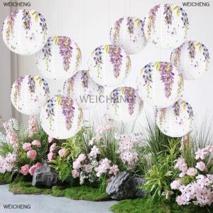 [COD] WEICHENG 1PC Wisteria Lantern Paper Lanterns Hanging Lamp Outdoor Garden Wedding Holiday Party Decorations