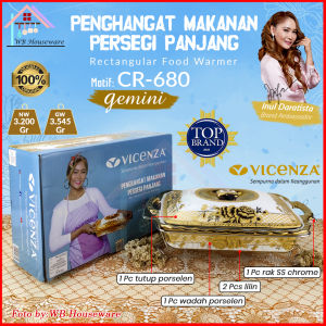 VICENZA Food Warmer Penghangat Makanan Persegi Panjang Chrome CR680