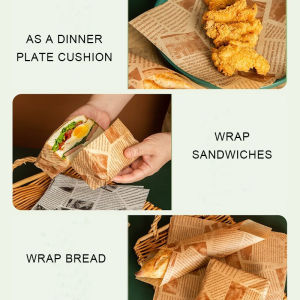 50pcs Greaseproof Baking Paper Sandwich Wrappers Paper Deli Wax Paper Sheets 28x38cm