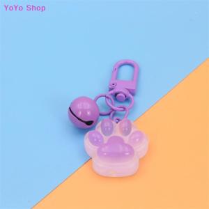 💕 YoYo Shop 💕 Creative Luminous 3D Cat Paw Pendant Keychain Cute Cartoon Cat Paw Keyring Exquisite Handbag Decoration Accessories Gifts