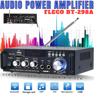 Power Amplifier 600 Watt Ampli Bluetooth Bt-298a Amplifier Power Speaker Full Super Bass Bluetooth Subwoofer 12 Volt Dan 220 Volt Hi-Fi Stereo Bluetooth Karaoke | Amplifier Bluetooth Usb/Sd/Fm/Mp3 - Amplifier Karaoke Home Theater 600 Watt Bt 298a - Vas