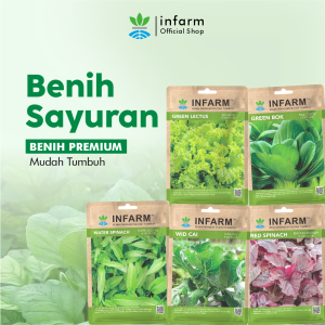 INFARM - Benih Bibit Sayur Edible Rumahan Lengkap Kangkung Sawi Selada Pokcoy Caisim Brokoli Seledri Kubis Kol Daun Bawang