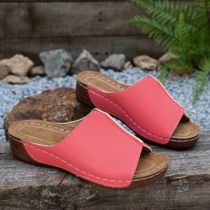 [Free Shipping] New WomenS Summer Wedge-Heeled Platform Sandals Available In Large Sizes Casual Fashionable And With A Simple Design Featuring A Fish-Mouth Opening For Added Height