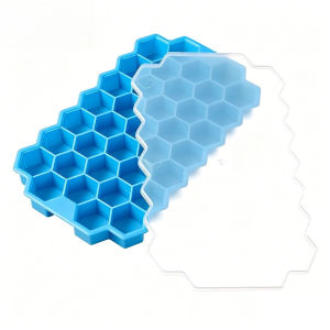 Ice Tray 37 Cell Honeycomb Shape Silicone Ice Cube Molder With Lid Ice Jelly Mold PICOMART