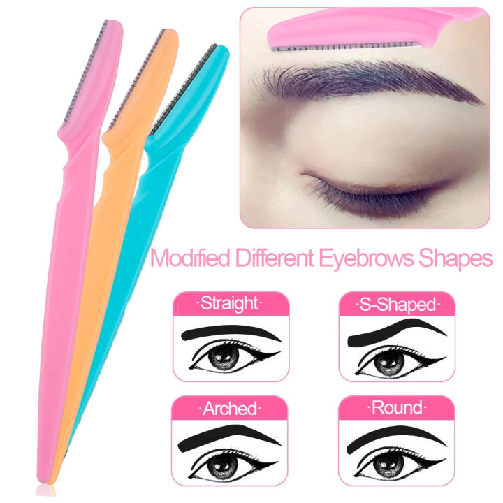 DORISNA 6 Chiếc Dao Cạo Lông Mày Dao Cạo Mặt Cầm Tay Dao Cạo Lông Mày ...