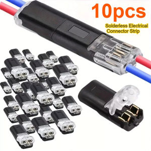 50pcs 2Pin Way Plug Wire Cable Snap Connectors Quick Splice No Stripping Low Voltage Wiring Terminal