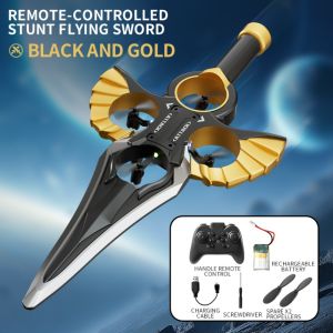 DOUCAI model aircraft remote control flying sword stunt fixed height fall resistant foam gravity glider induction obstacle avoidance mini helicopter childrens gift