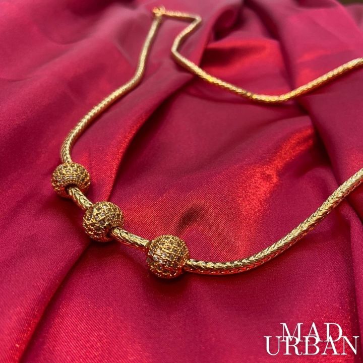 Mugappu (Balls) Thali Kodi Gold Plated Chain Traditional Nuptial