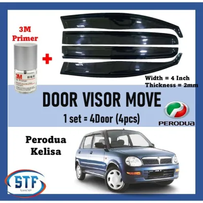 Perodua Kelisa Door Visor Move 4 inch Wind Deflector (4PCS/SET)