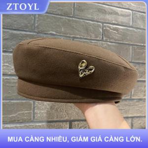 【ZTOYL】 Cotton Phụ Nữ Mũ Berets Mùa Đông Mũ Cổ Điển Pháp Sọc Trên Mũ Quân Đội Mũ Họa Sĩ Mùa Thu Mùa Đông Đường Phố Hình Bát Giác Mũ Beret
