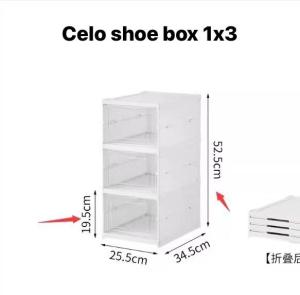 Kotak Sepatu Lipat Rak Sepatu Lipat Lemari Sepatu Lipat Kotak Sepatu Transparan Plastik Rak Serbaguna Hemat TempatLEMARISERBAGUNA168